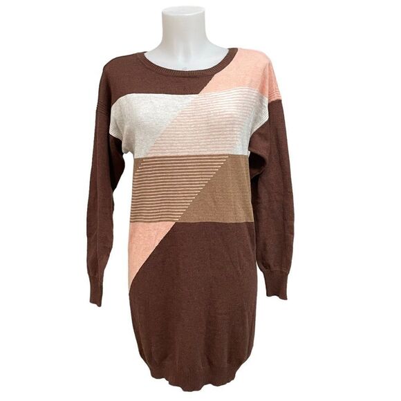 PRANA ANKA SWEATER DRESS bold stripe knit, merino wool cotton blend size small‎ - Picture 1 of 9